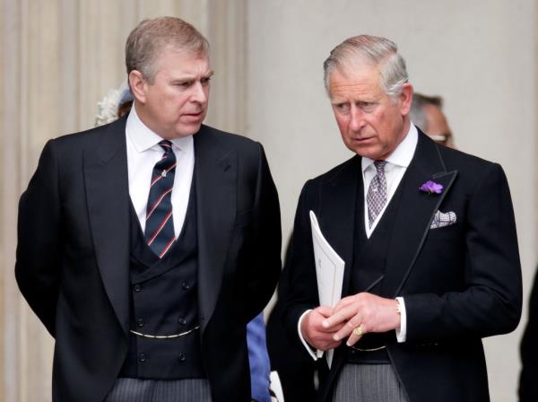 Prince Andrew, Duke of York and Prince Charles, Prince of Wales attending a service at St Paul's Cathedral in Lo<em></em>ndon for Queen Elizabeth II's Diamond Jubilee
