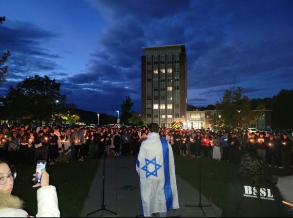 Jewish students are gathered for a vigil at Binghamton.