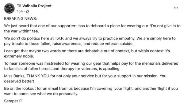 A screengrab of the Til Valhalla Project Facebook post.