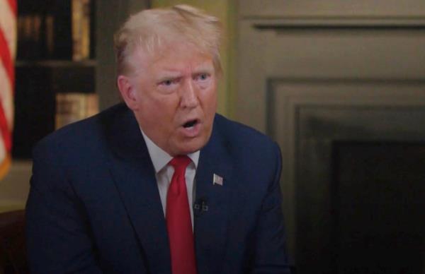 Do<em></em>nald Trump speaks during an interview