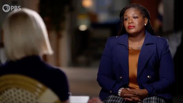 Rep. Cori Bush during a 2022 interview with PBS