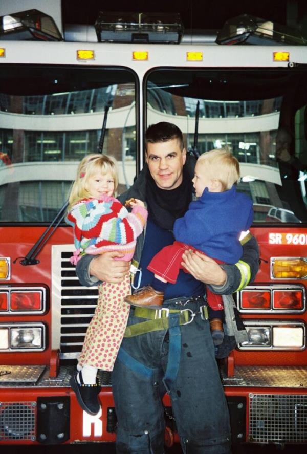 On the morning of Sept. 11, Kristin Marino and her brother Tyler Marino visiting their father Kenneth Marino at work.