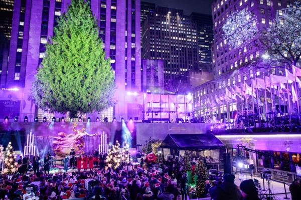 Crowds packed Rockefeller Center Wednesday night for the popular event. 