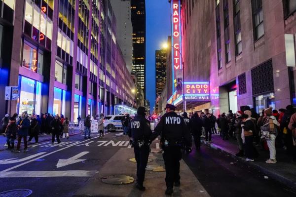 This image shows one of the NYPD’s security checkpoints on 51st street.