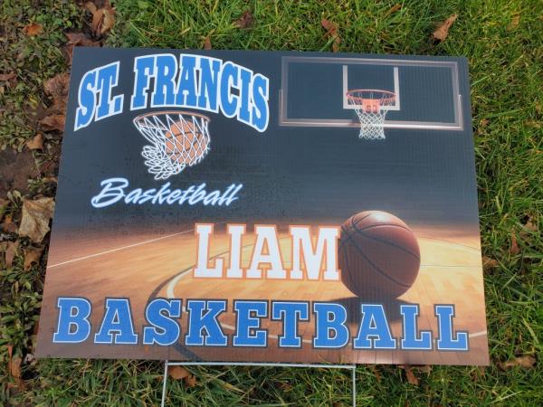 Lawn sign from the Watsons' home reading: 