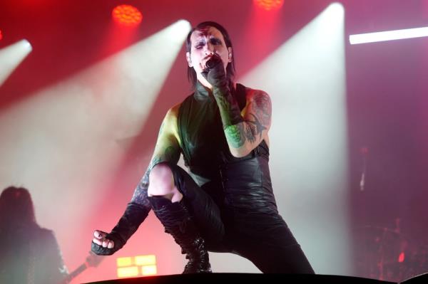 Marilyn Manson performs at the Byline Bank Aragon Ballroom on Saturday, Aug. 17, 2024, in Chicago. 