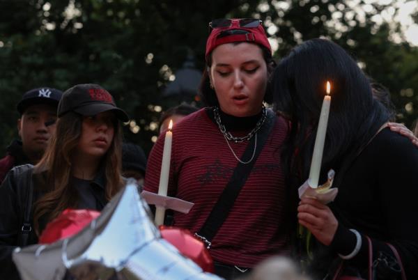 Hundreds of fans gathered during a vigil to celebrate Liam Payne's life at Washington Square Park.