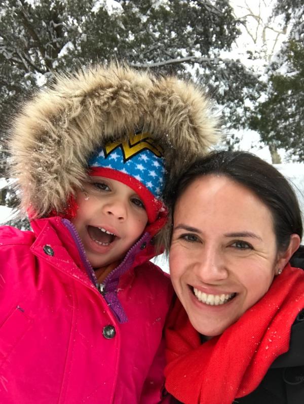 Susie Gould and daugther Maddie Gould take a selfie in their winter jackets. 