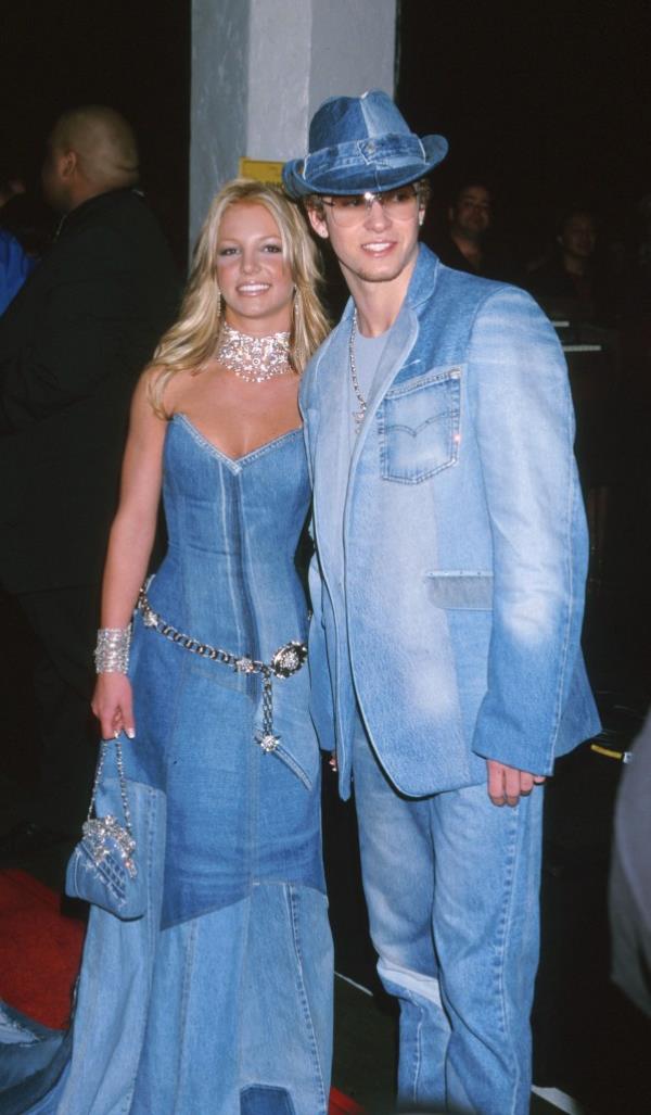 Justin Timberlake and Britney Spears in their infamous matching denim looks.