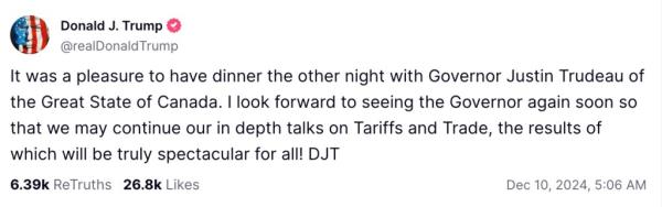 Trump Truth Social post