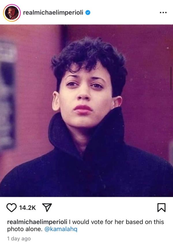 michael imperioli's instagram post of kamala harri
