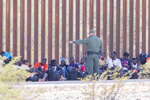 US Border Patrol agents are drastically understaffed in this part of the border, with one agent often watching over dozens of migrants by themselves.