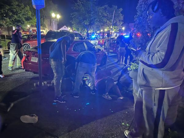Victims lie on the ground as police respond to a deadly mass shooting wher<em></em>e many were also wounded outside a nightclub in Birmingham, Alabama, U.S., September 21, 2024.