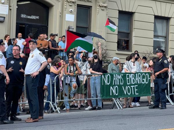 Several demo<em></em>nstrators against Israel’s military campaign in Gaza were booted from the Harlem gathering as Mayor Eric Adams gave an impassio<em></em>ned speech.