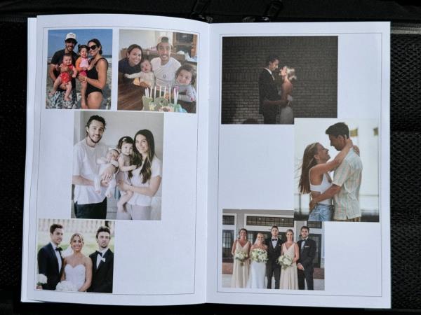 Family photos of the Gaudreau in the program.