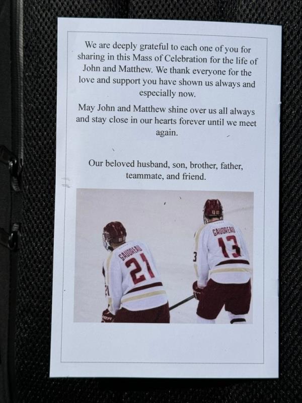 A message to attendees of the funeral from the Gaudreau family.