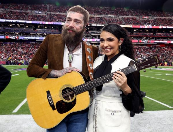 Anjel Pi?ero, who performed alo<em></em>ngside Malone, was also o<em></em>nly seen for a<em></em>bout five seco<em></em>nds during the introduction of the act.