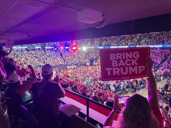 The crowd at former President Do<em></em>nald Trump's Aug. 17 rally in Wilkes-Barre, Pennsylvania. 