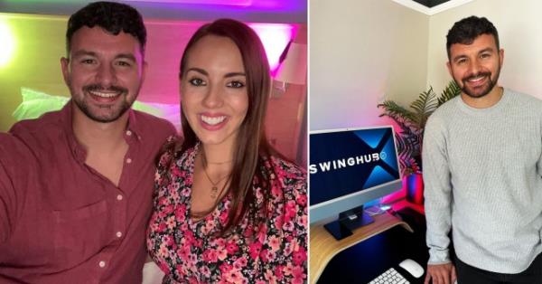 Gage and Olivia Masterson, who have been swinging for five years (Picture: Caters)