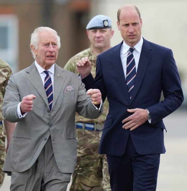 King Charles and Prince William in Hampshire, England on May 13, 2024