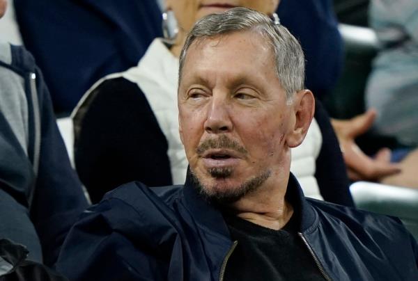 Larry Ellison, chairman of Oracle Corporation, watching a tennis match at the BNP Paribas Open tournament in 2013.