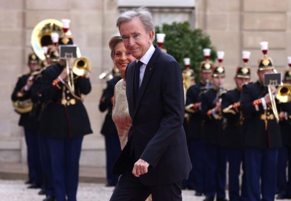Bernard Arnault in a suit at U.S. President Joe Biden's visit to Elysee Palace, State Dinner, Paris, France on June 8, 2024.