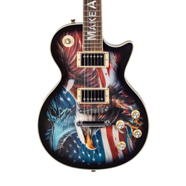 Both acoustic and electric styles are available, for $1,250 and $1,500, respectively, as well as “Presidential” and “God Bless the USA” models and “Signature Edition” guitars.