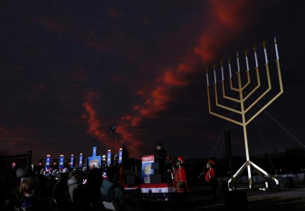 The Natio<em></em>nal Menorah lighting ceremony on the Ellipse near the White House on Dec. 7, 2023.