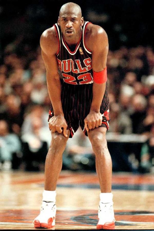 Michael Jordan during a Knicks-Bulls game at MSG in 1997.