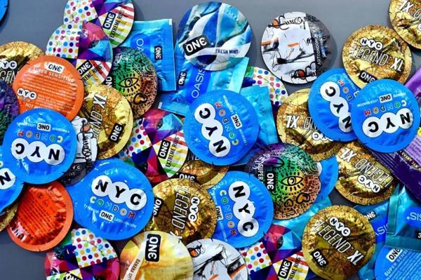NYC Health Dept launches new ad campaign to promote co<em></em>ndom use. One of two NYC branded condoms. 