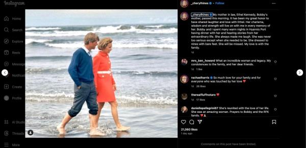 An Instagram Post from Cheryl Hines.