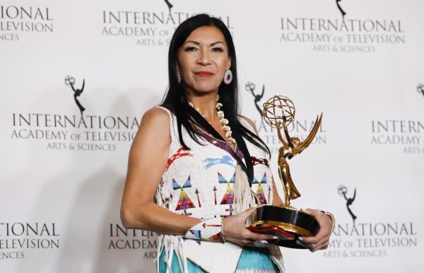 Sainte-Marie with the Internatio<em></em>nal Emmy award for 