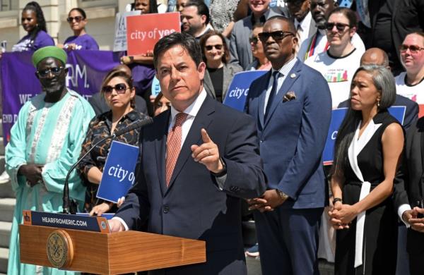 Rally on the steps of City Hall for affordable housing in the City of New York.