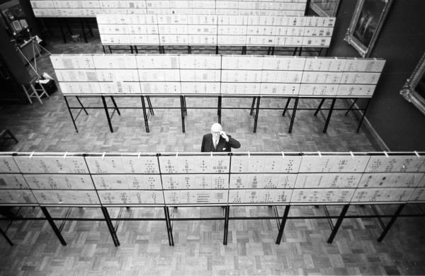 4th November 1965:  Sir John Wilson, keeper of Queen Elizabeth II's private stamp collection in Buckingham Palace, London. 