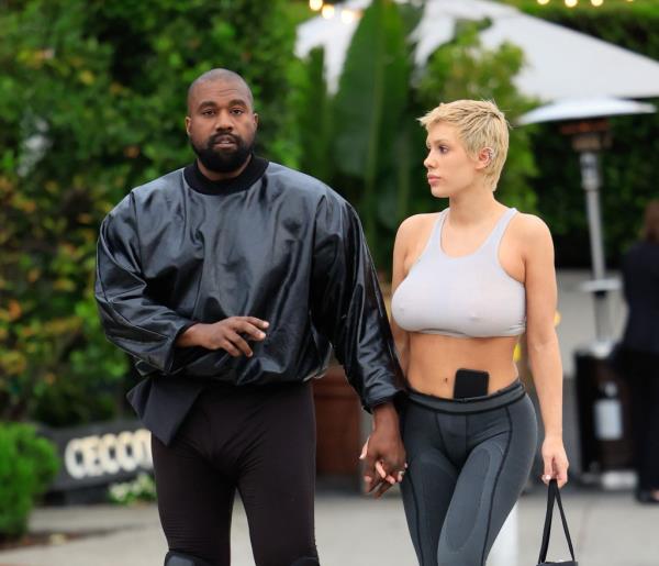 Kanye West and Bianca Censori are seen on May 13, 2023 in Los Angeles, California.