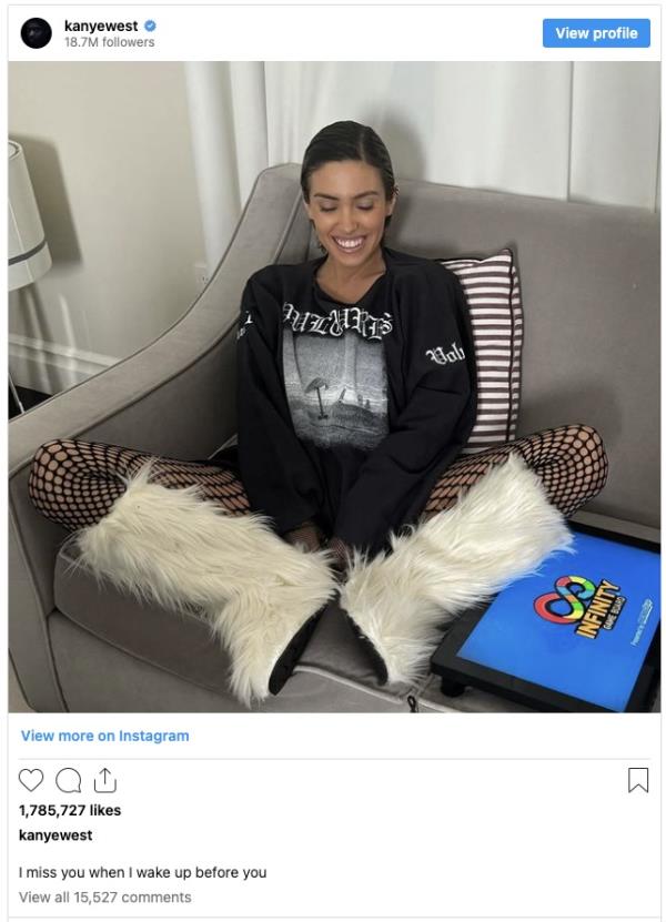 Kanye West instagram post of wife Bianca Censori