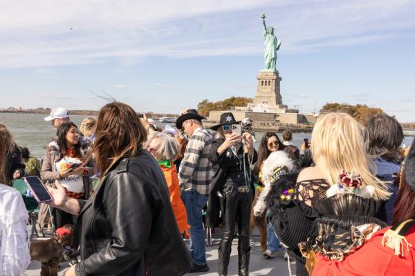 The 90-minute cruise took passengers on a tour of the Statue of Liberty, High Line Park, Hudson Yards, Ellis Island and One World Trade Center.