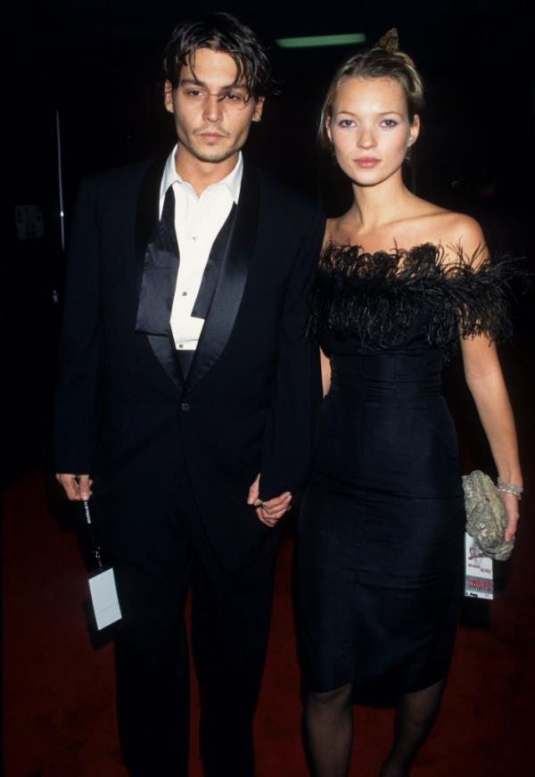 Close up of Johnny Depp and Kate Moss during 