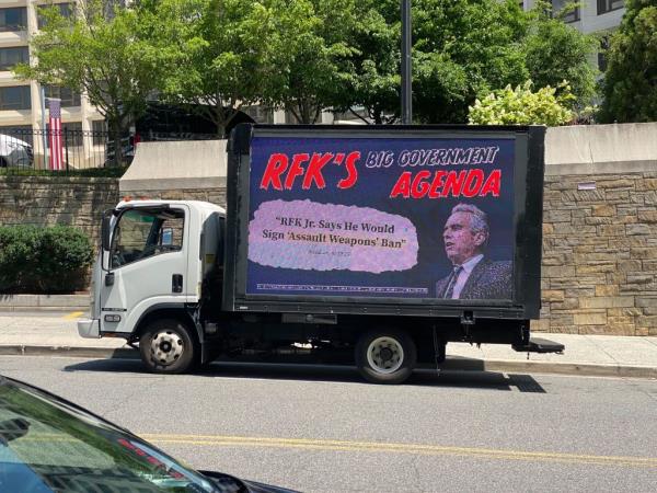 The billboard truck will be statio<em></em>ned outside the Washington Hilton.