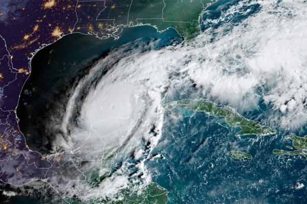 Satellite view of Hurricane Milton at 9am EST, Tuesday October 8, 2024.