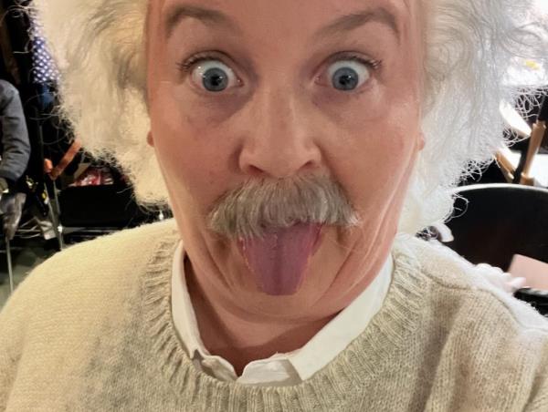 Molly Kearney dressed as Albert Einstein on 