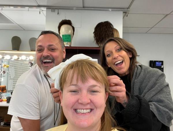 Molly Kearney in the makeup chair at 