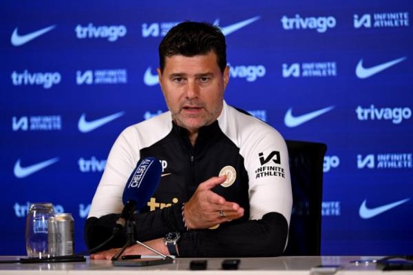 Mauricio Pochettino of Chelsea during a press co<em></em>nference at Chelsea Training Ground