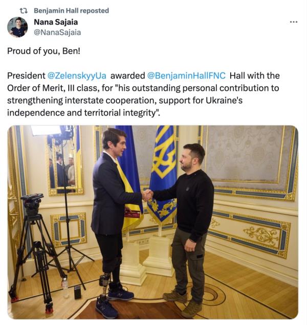 Benjamin Hall and Volodymyr Zelensky