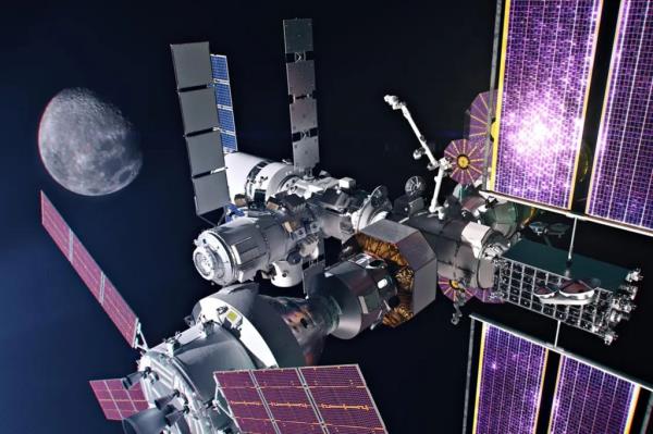 A satellite in space with a planet in the background