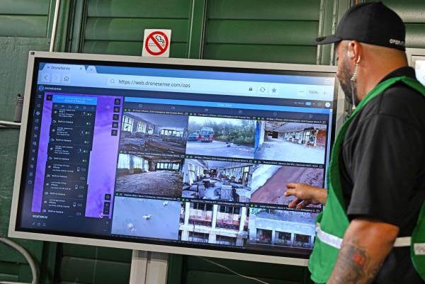 Footage taken by the dro<em></em>nes in the drill.