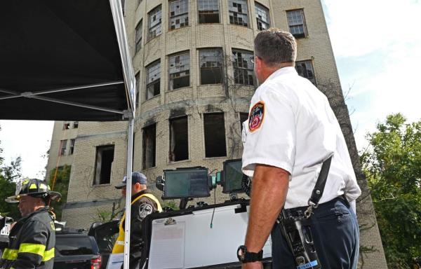 The drill was the first time the three city agencies used their Unmanned Aerial Systems technology for a joint exercise.