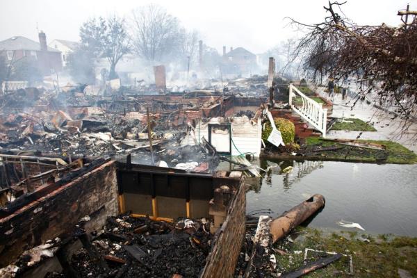 Homes destroyed by Sandy in Breezy Point, Queens on Oct. 30, 2012.