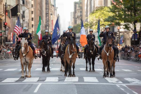 The NYPD's Mounted Unit is part of the Christmas calendar.
