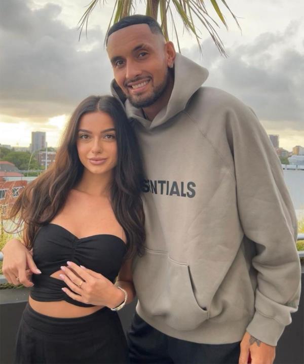 Costeen Hatzi and Nick Kyrgios in December 2022. 